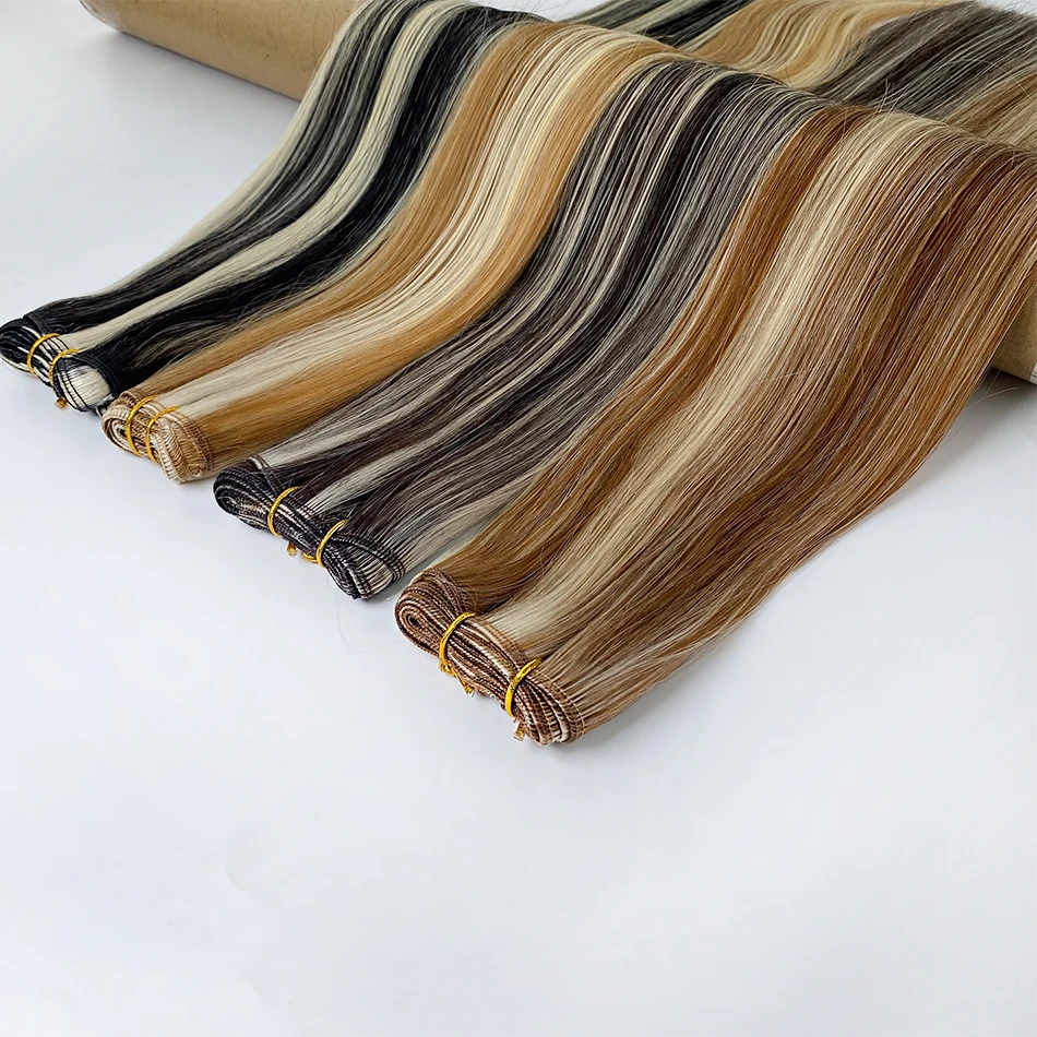 Silky Straight Human Hair Weaves Brazilian Remy Hair Weft Bundles Sew In Weft Extensions Blonde Straight Natural Hair 99J 1/3PCS