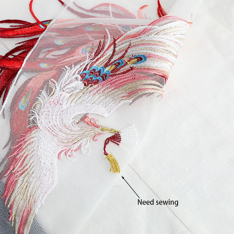 1 Piece Exquisite Embroidery Phoenix Sew on Patch for Clothing Patch DIY Repair Creative Decoration Big Size Glue-free