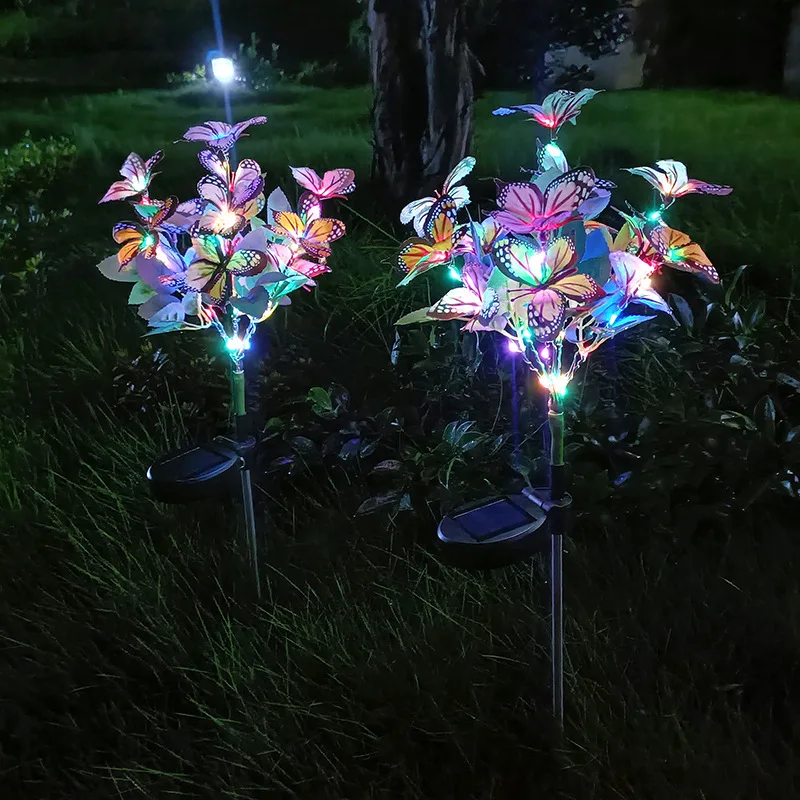 カラフルな蝶の花,太陽光発電,防水,屋外装飾ライト,庭,芝生,特別オファー