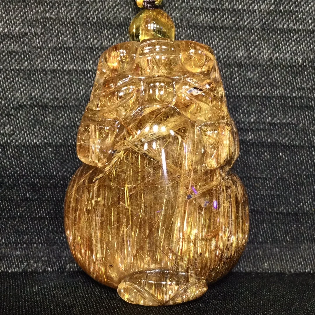 

Кулон из натуральной меди с рутилированным кварцем, прямоугольный рутилированный кварц 32*24*19 мм для мужчин и женщин, Бразилия AAAAAAA