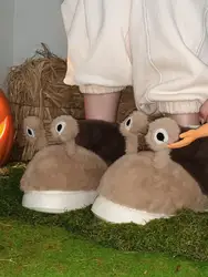 Funny Snail Slippers Indoor Outdoor Warm Home Slippers Plush Cotton Boots For Men And Women  Winter Thick Soled Slipper