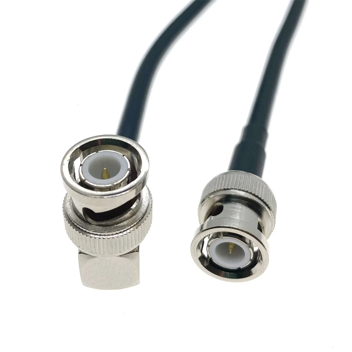 BNC Male to BNC Male Right Angle Adapter RG58 RF Coaxial Cable 50 Ohm for Video Camera System BNC Coax Extension Pigtail Cord