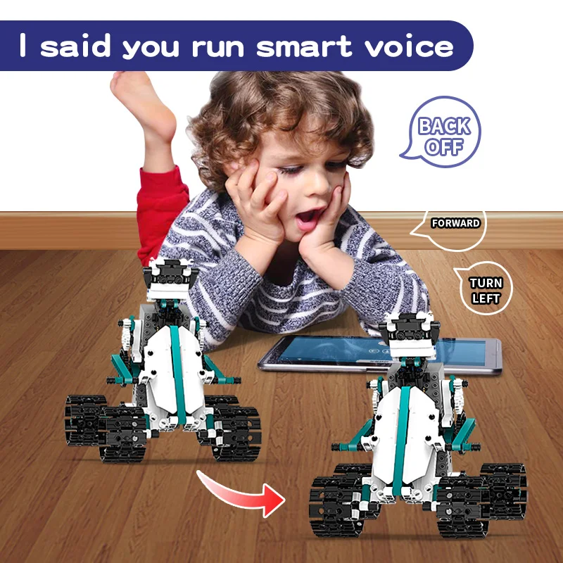 Technical Intelligent Robot K96131 APP Remote Control Building Blocks Bricks Programming USB Gift Sets Toys Construction Kids