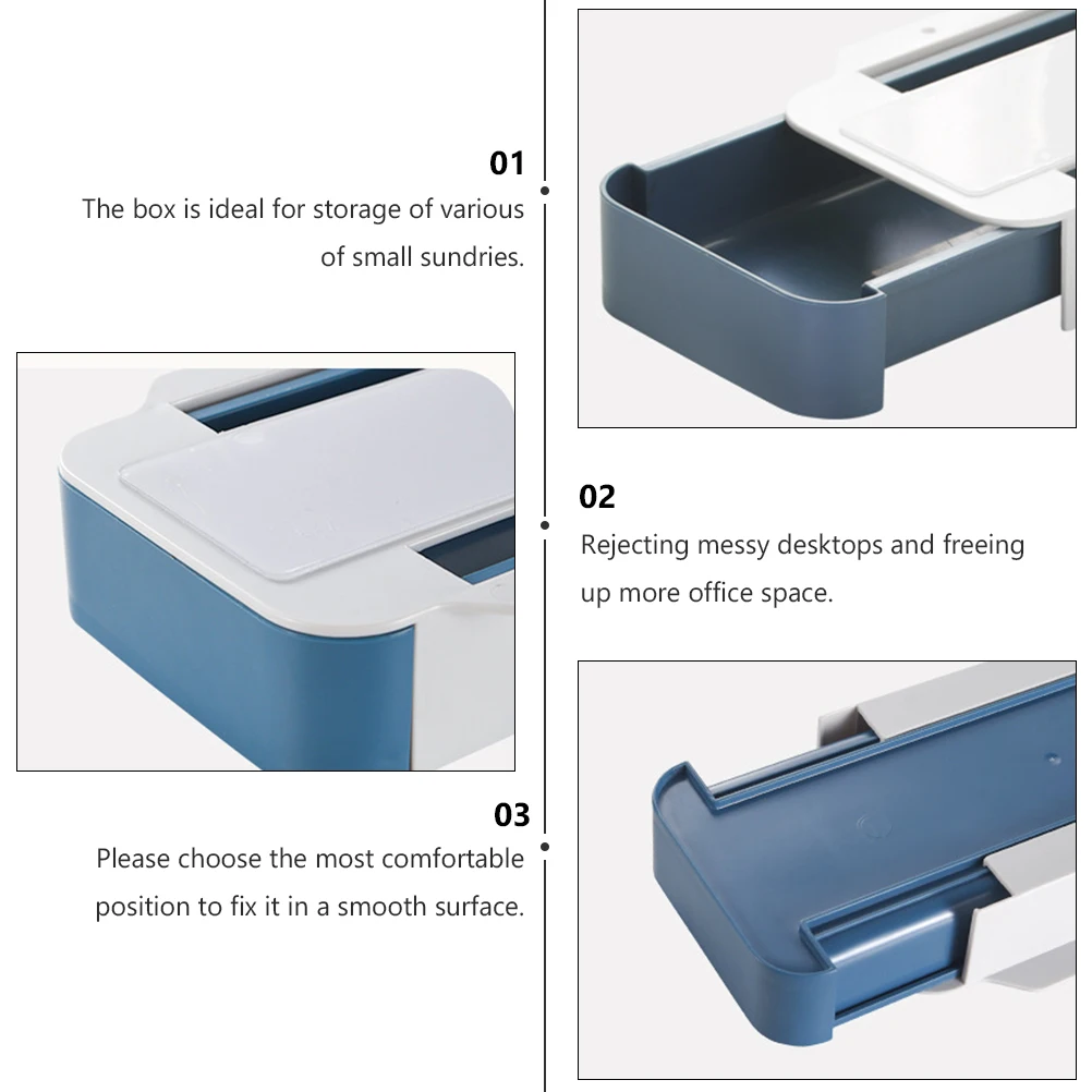 

2pcs Hidden Desktop Organizer Retractable Drawer Pencil Tray Adhesive Pen Holder For Office Desk Under Table Storage