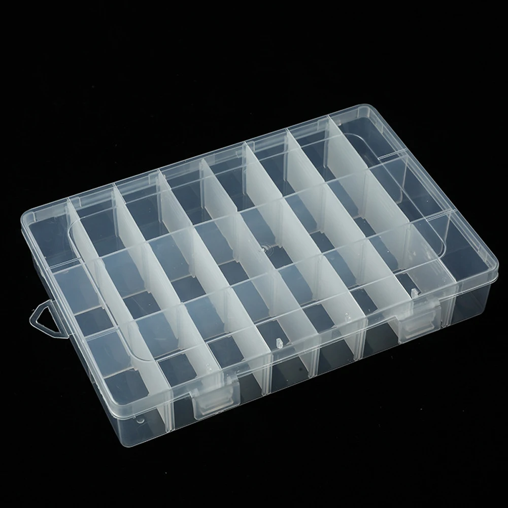 Plastic Box Storage Box 24 Grid Compact Light Practical Metal Parts Electronic Parts Transparent Lid Dustproof