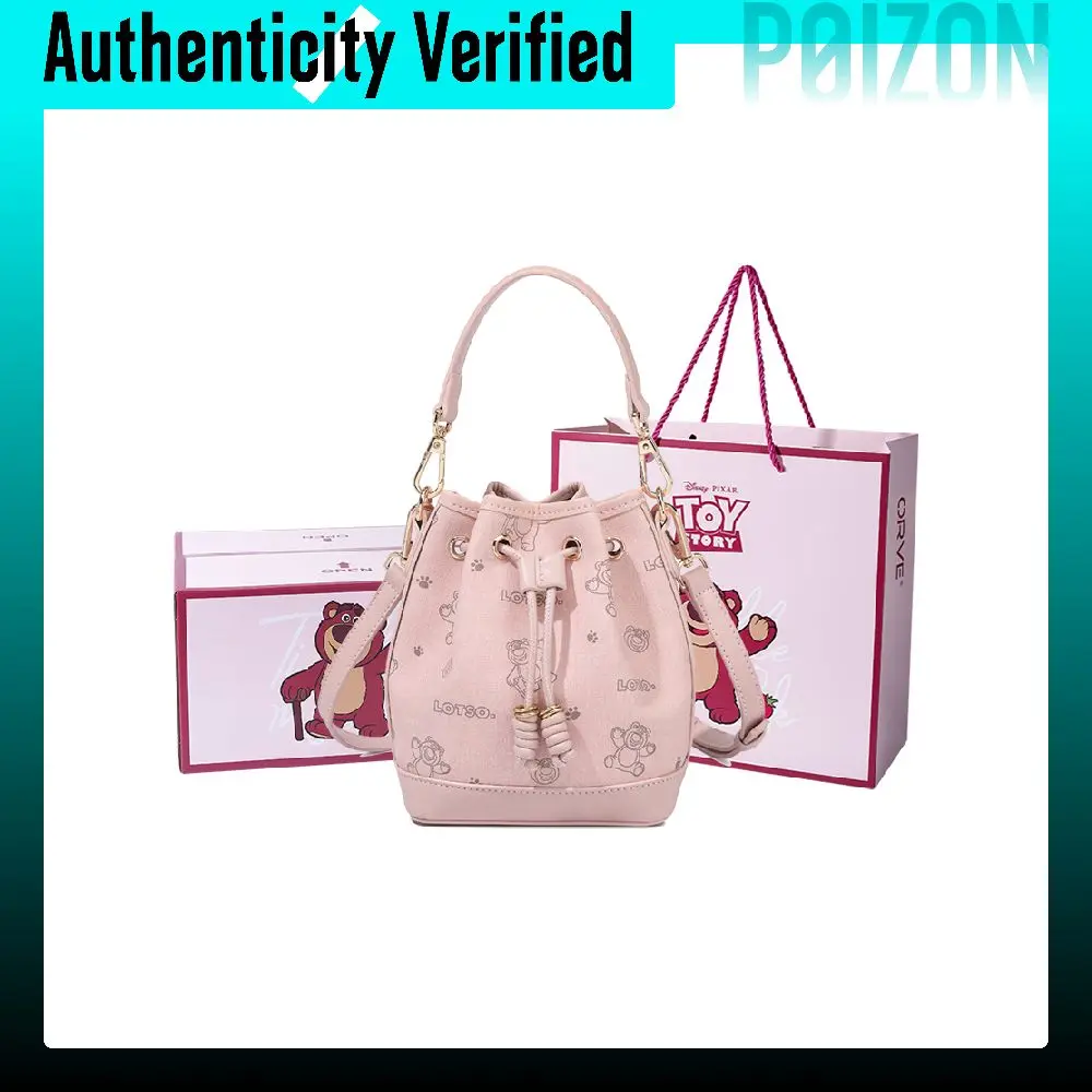 Disney Lotso PVC Bucket Bag, Crossbody, One Shoulder Handbag Women's Pink/Denim Blue BMK-72712