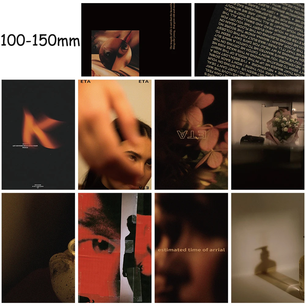 10PCS Art Photography Poster Sticker Movie DIY Students Landscape Graffiti 10×15CM Living Background Wall Card Sticker