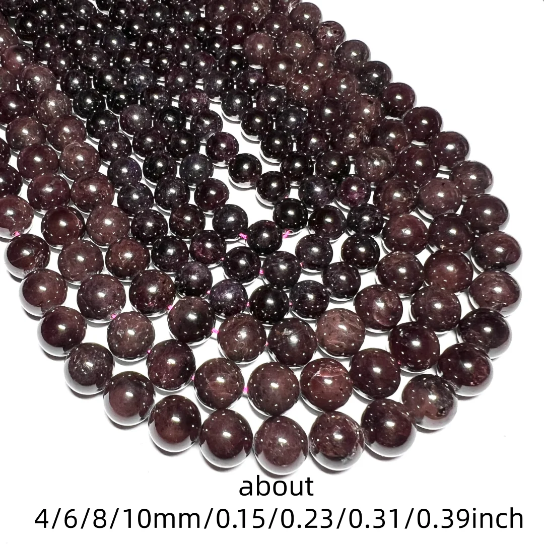 4/6/8/10mm Garnet Round Beads String, Round Semi Precious Stone Smooth Garnet Round beads, for making DIY jewelry