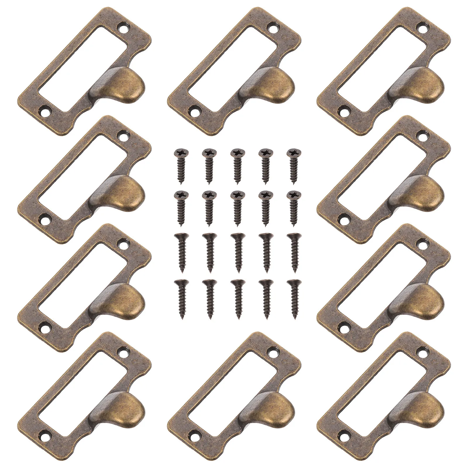 10Pcs Alloy Drawer Pull Handle Retro Design Cabinet Handle for Cupboard Furniture Office Library Label Frame
