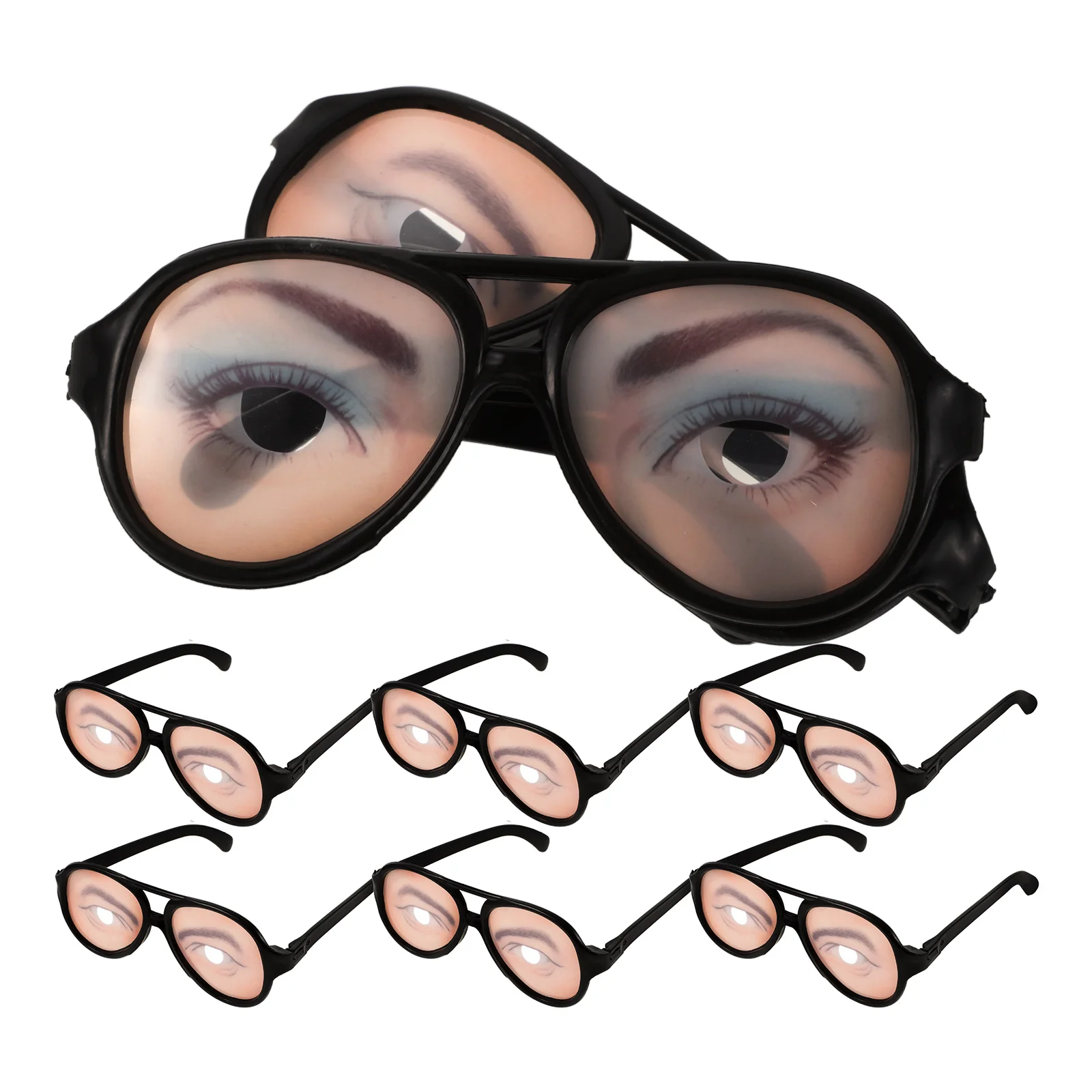 8 Pcs Funny Glasses Halloween Fake Joke Party Eyewear Eyeglass Dress up Photo Prop Vintage Men and Women