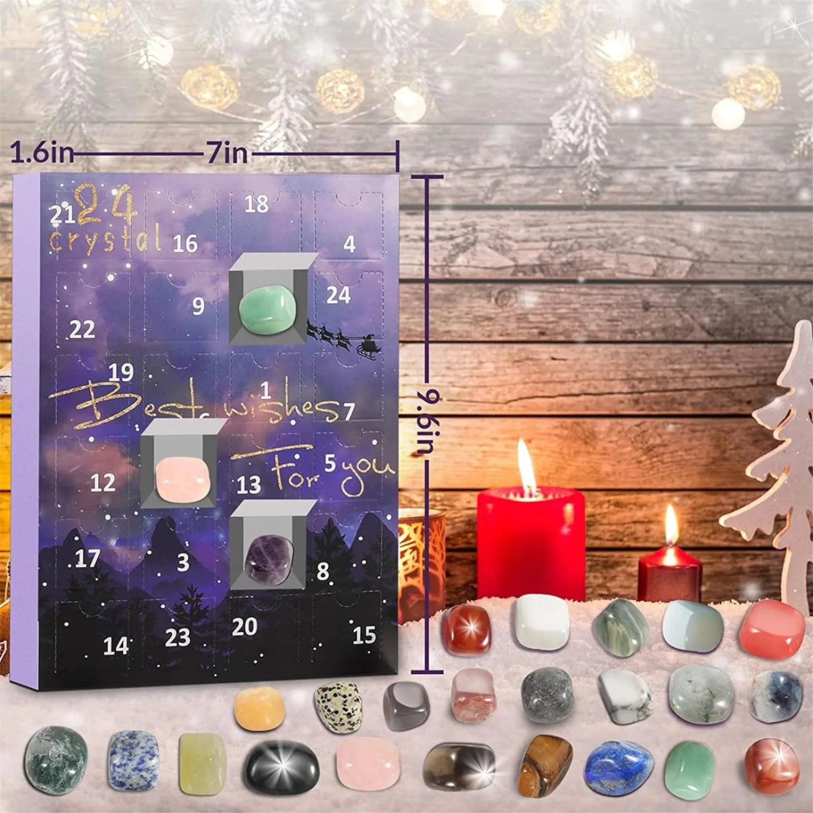 Christmas Crystal Gemstones Advent Calendar Blind Box 24 Days To Christmas Countdown Collection Advent Surprise Gifts navidad