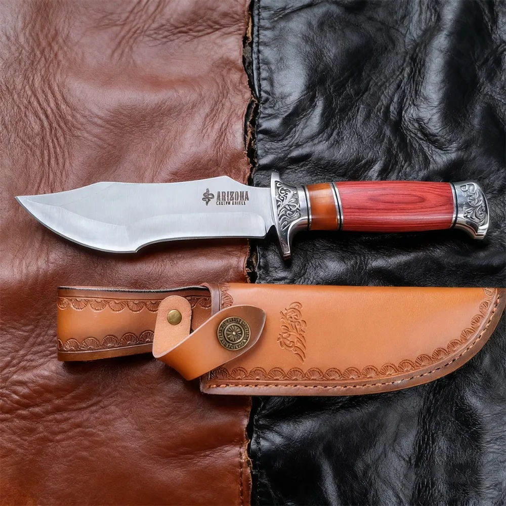 

Нож для выживания в дикой природе, 7cr13mov, лезвие с деревянными ручками, тактический охотничий нож, инструменты для кемпинга, Edc, ножи для самообороны