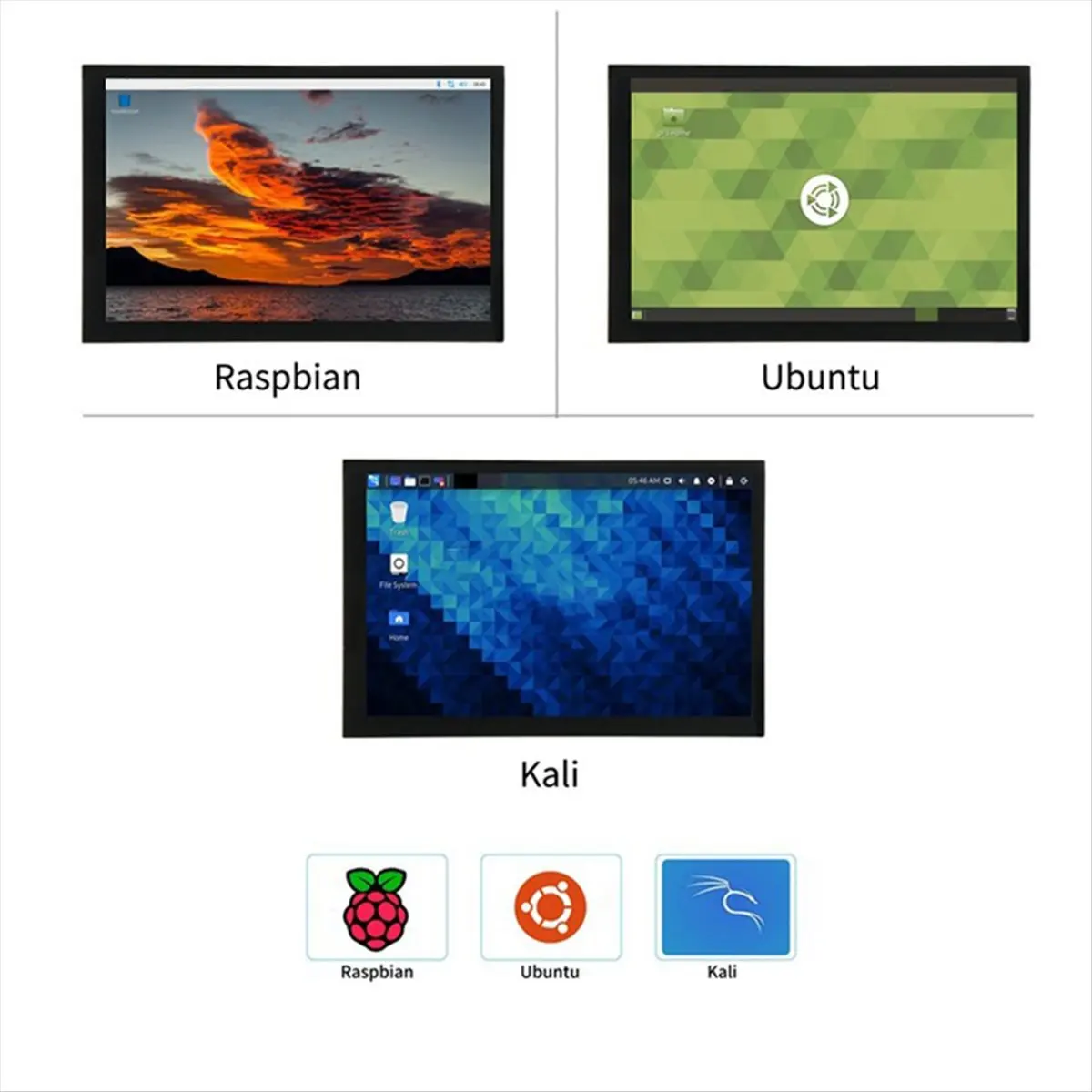 AAAE For 4B/3B+ Capacitive Touch Display 4.3 Inch HD Ips Display Drive-Free Interface Display,A