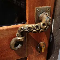 Vintage Door Knob Resin Octopus Shape Door Handle Pulls Hardware Furniture Outdoor Household Creative Halloween Party Decoration