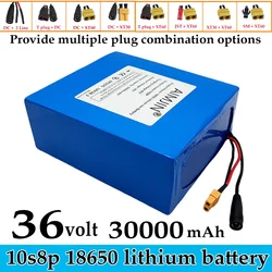 18650 10S8P 36V 30000mAh 500-1000W lithium-ion battery pack, suitable for electric scooters electric vehicles, bicycles with BMS