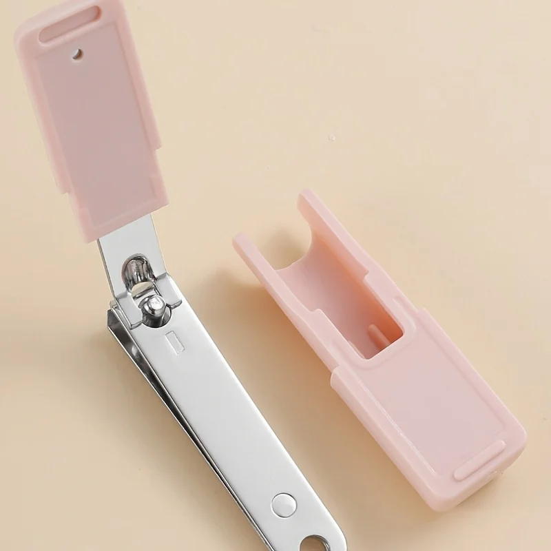 مجموعة مقصات أظافر صغيرة محمولة مكونة من قطعة واحدة مع سلسلة مفاتيح، مقص أظافر متعدد الوظائف مقاوم للرذاذ للاستخدام المنزلي - مانيكير أساسي #5