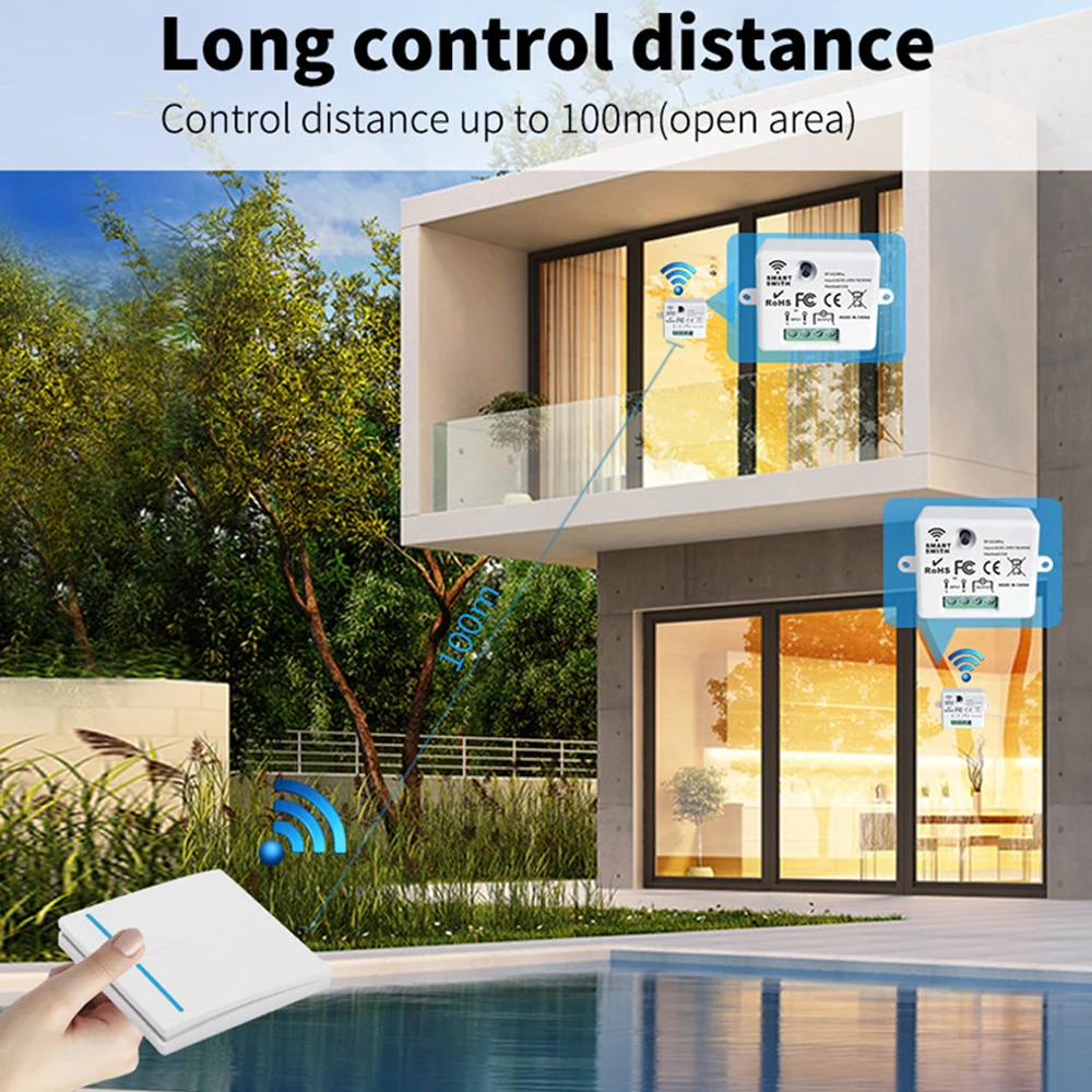 433mhz Switch Stylish Design Enhance Home Security Switch Controller Smart Home Automation User-friendly Switch Module Reliable