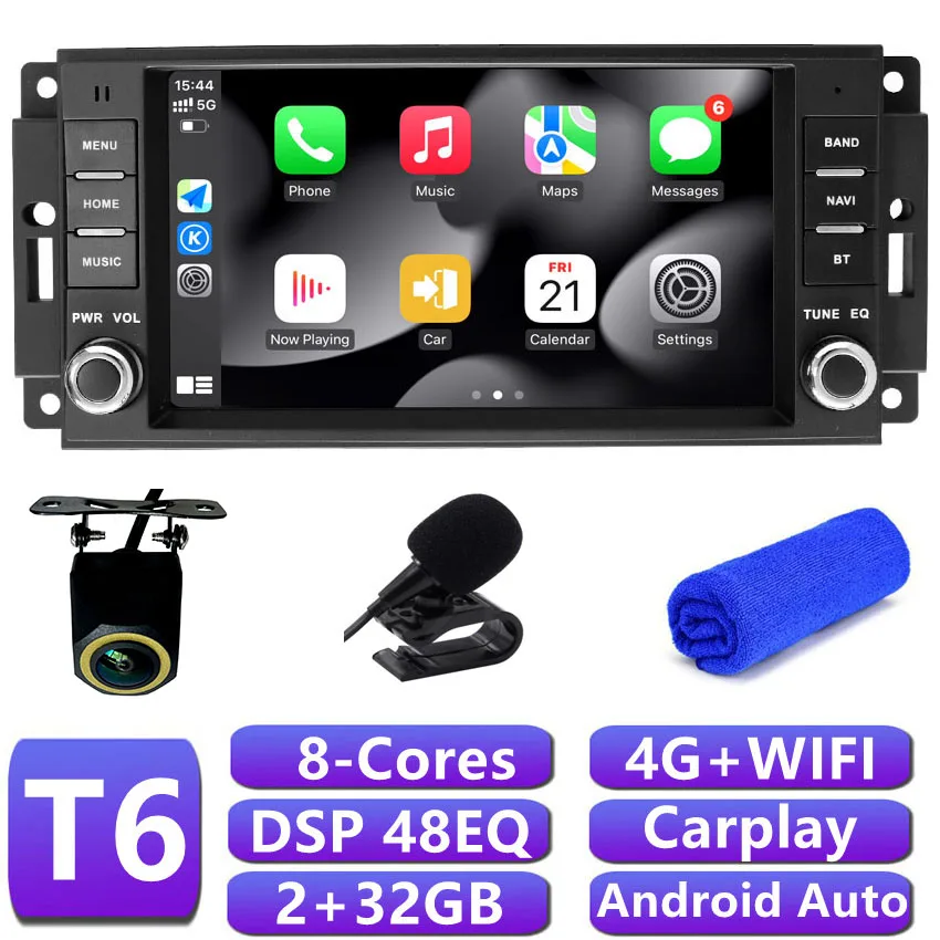 Android 13 CarPlay Stereo GPS Navigation For Dodge Charger/Avenger (2007-2010) – 2GB RAM, 32GB ROM