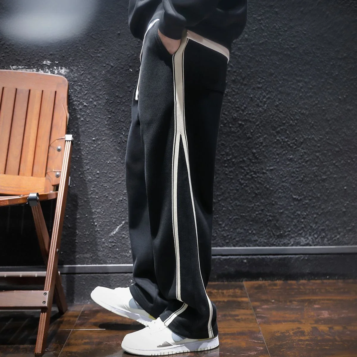 

Trousers for Men Striped Straight Casual Pants Man Baggy Loose New In Korean Style High Quality Original Clothing Fashion 2024