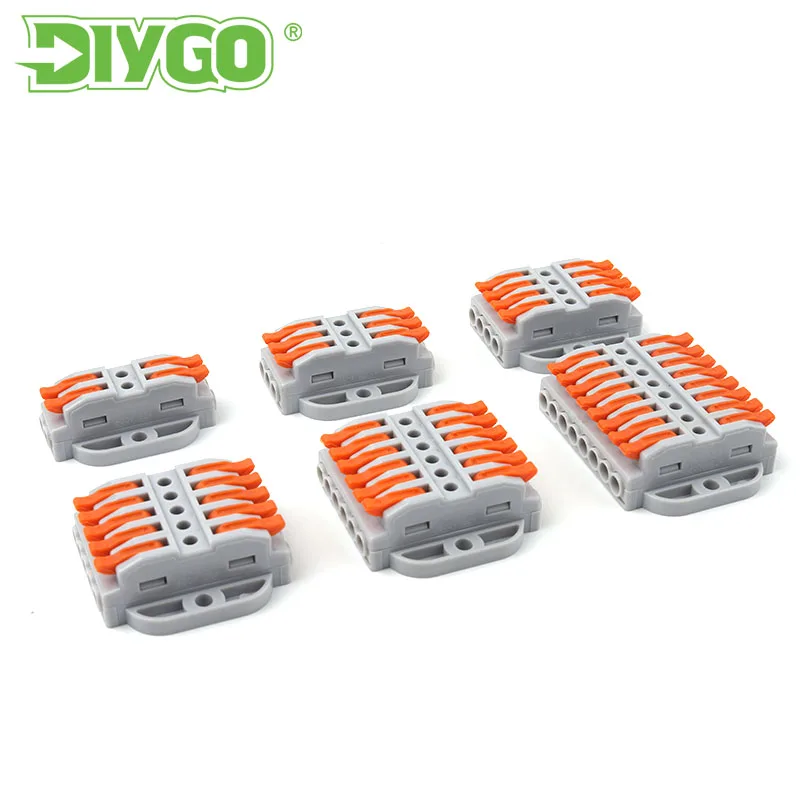 

10/25/50PCS screw fixing push-in Universal compact Electrical Wiring Terminal Block Quick Docking Cable Wire Connectors 2-12 pin