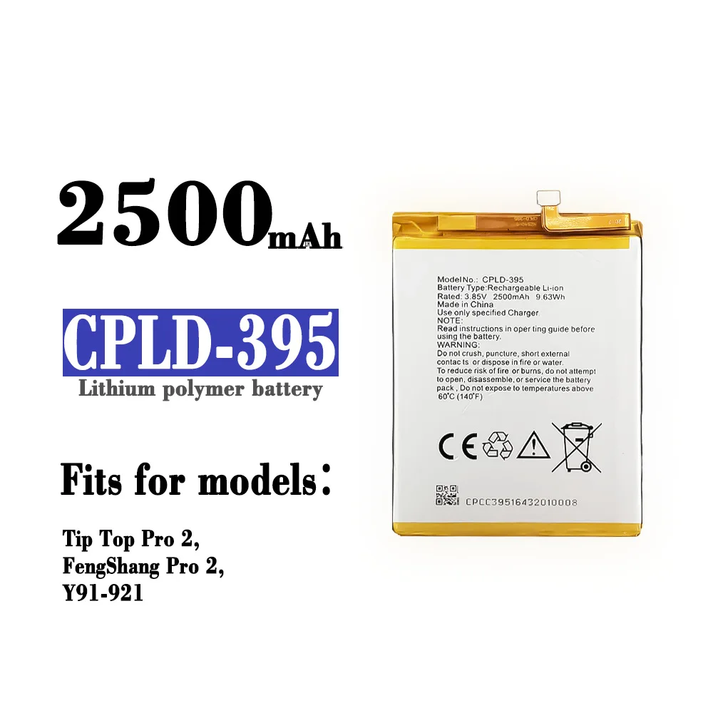 CPLD-395  Replacement Battery For Coolpad Tip Top Pro2 FengShang Pro 2 Y91-921 High Quality Built-in Mobile Phone Bateria