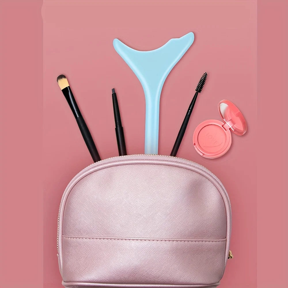 3-piece multifunctional silicone makeup tool set, featuring eyeliner brush, mascara brush, and eyebrow comb with nylon bristles