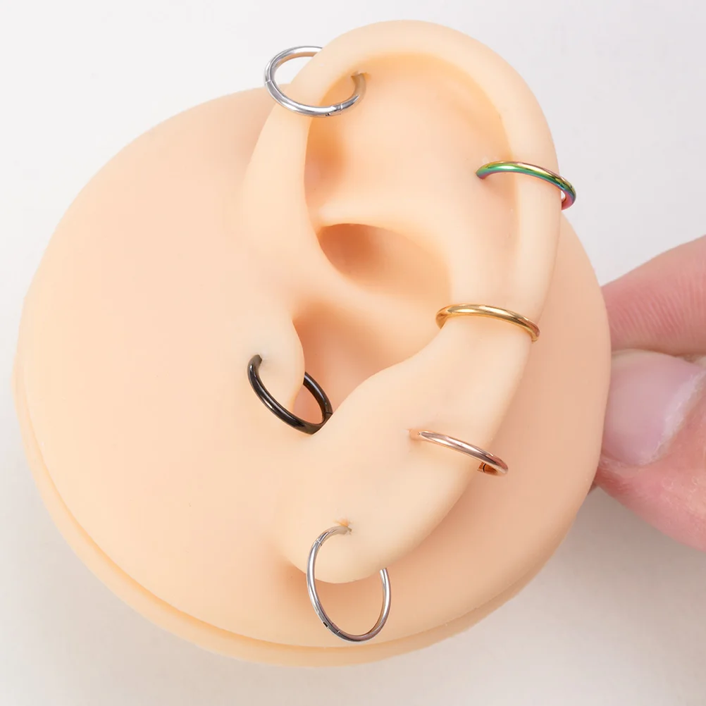 1pc 0,8-1,6mm Klapp Septum Clicker Segment Nase Ring Lip Ohr Knorpel Ohr Helix Körper Schmuck chirurgische Stahl Piercing Ring Hoop – Detail 5