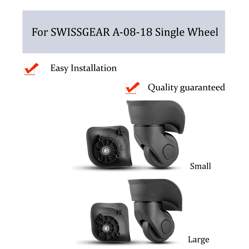 For SWISSGEAR A-08-18 Universal Single Wheel Replacement Trolley Case Luggage Pulley Silent Smooth Shock Absorbing Caster Wheel