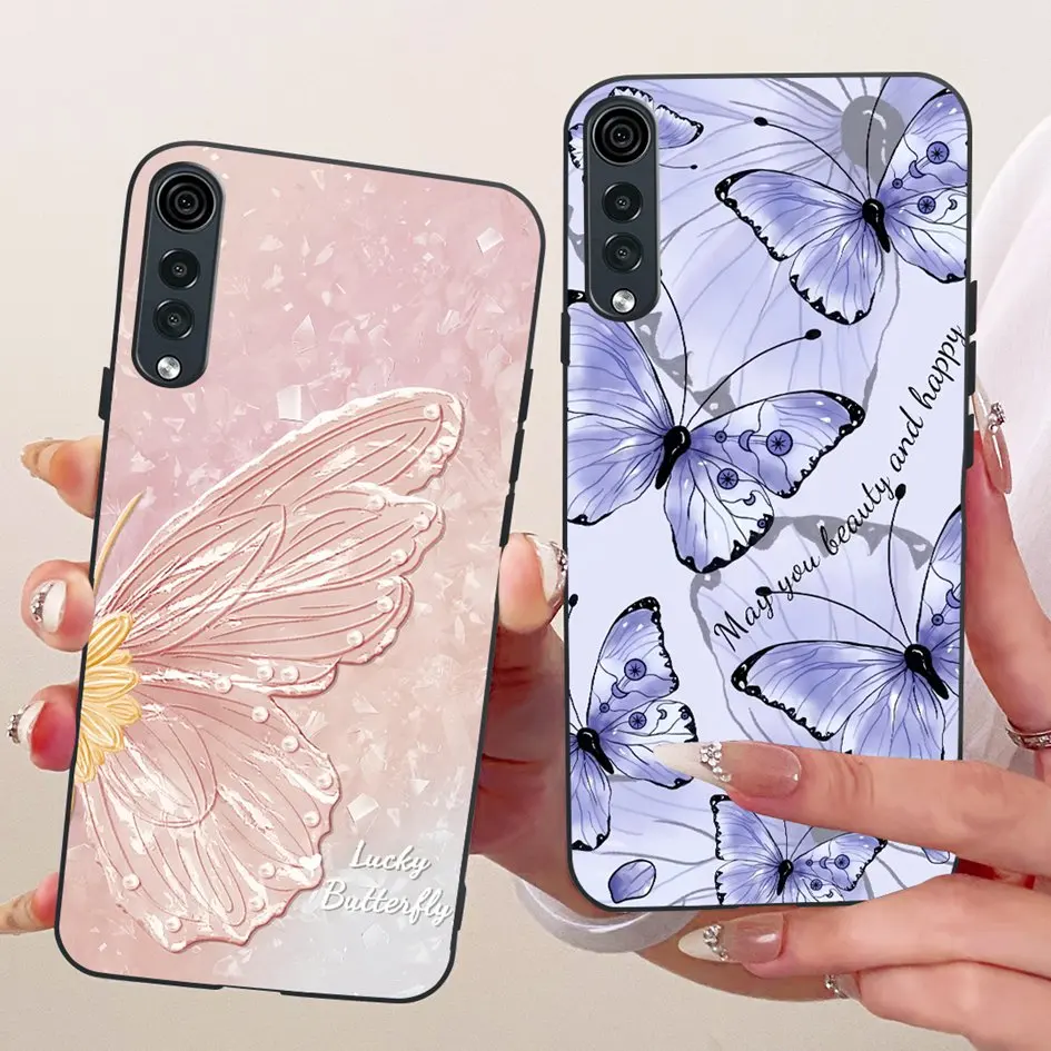 Case For LG Velvet 5G Cover LM-G900N Popular Flower Soft Black Silicone Protective Shell For LGVelvet 5G UW LMG910EMW Phone Bags view 2