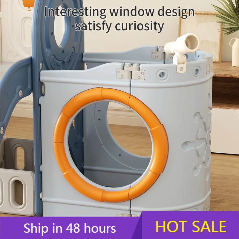 

POWER LEAPFEIQI Pirate Ship Children Home Playground Baby Plastic Toy Toddlers Slide for Kids Indoor Fence Playhouse