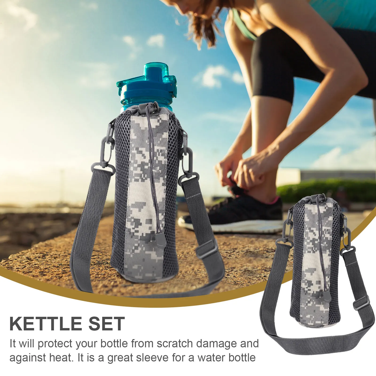 

1Pcs Water Bottle Holder Bag Stretchy Nylon Outdoor Portable Carrier Pouch for Hiking Camping Water Bottle Carrier Bag