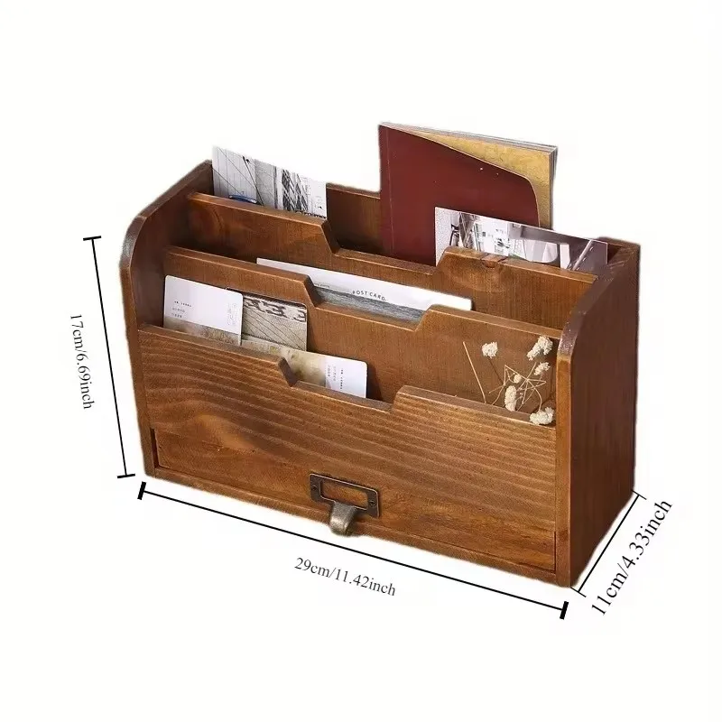 Classic Wood Desk Storage Unit with Several Drawers for Office Essentials, Documents, and Kitchen Items