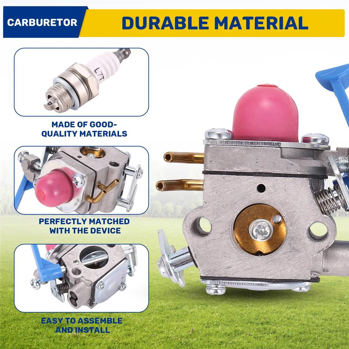 A99U C1Q-W40A Carburetor for Husqvarna 124L 128R 128DJX Craftsman String Trimmer with 545081897 Fuel Line Tune Up Kit