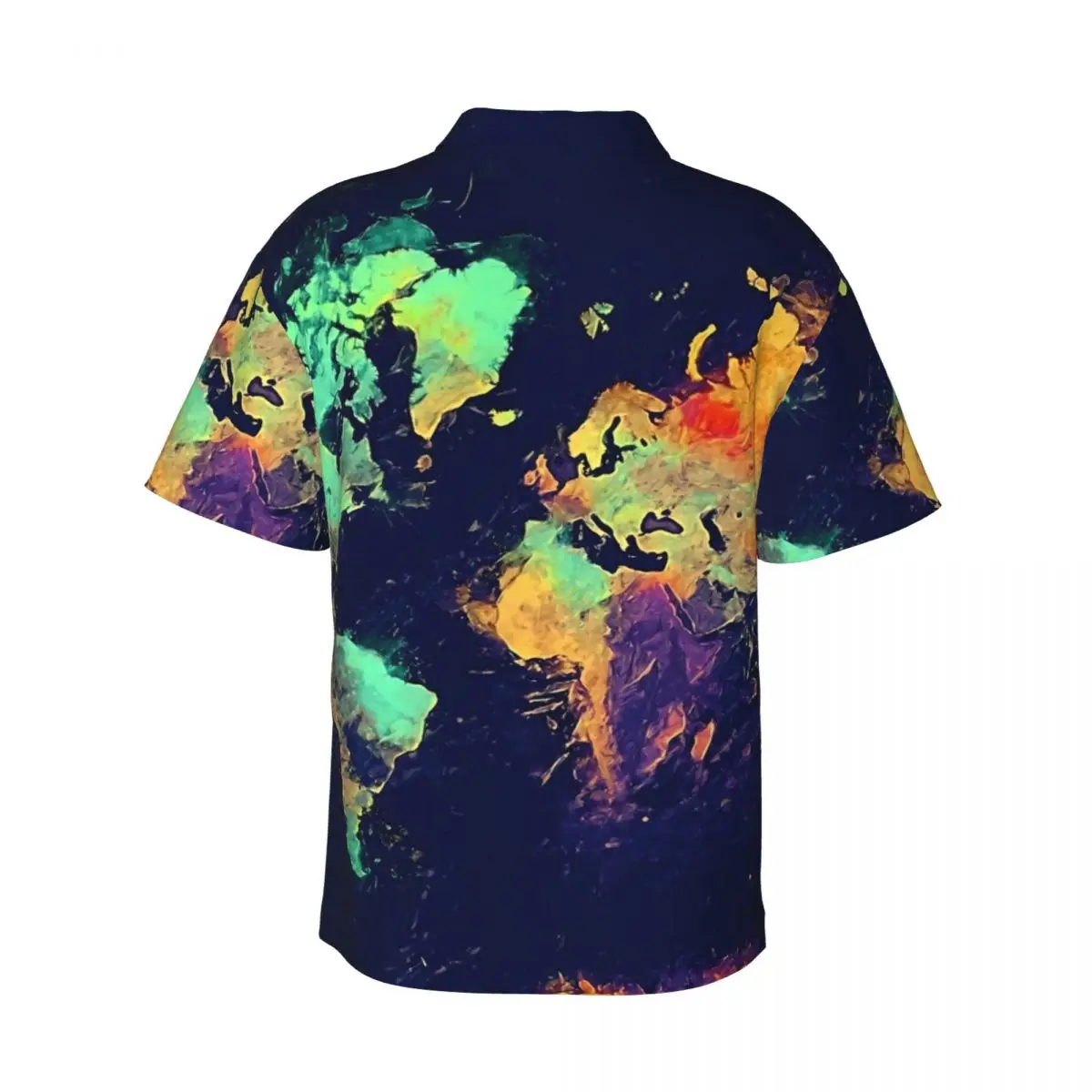 World Map 140 Vacation Shirt Men Global Map Art Casual Shirts Hawaiian Short-Sleeve Custom Trendy Oversized Blouses Gift