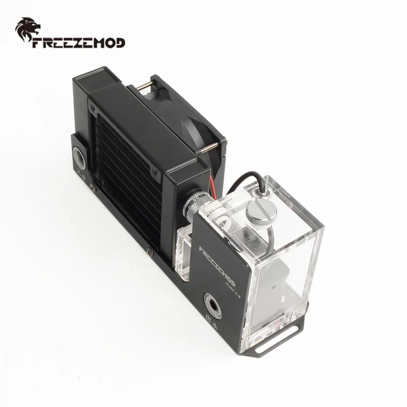 FREEZEMOD Mini 3D Printing Mobile Phone Computer Tablet Water Cooling Module,80cm Radiator Fan Pump Water Tank Combo