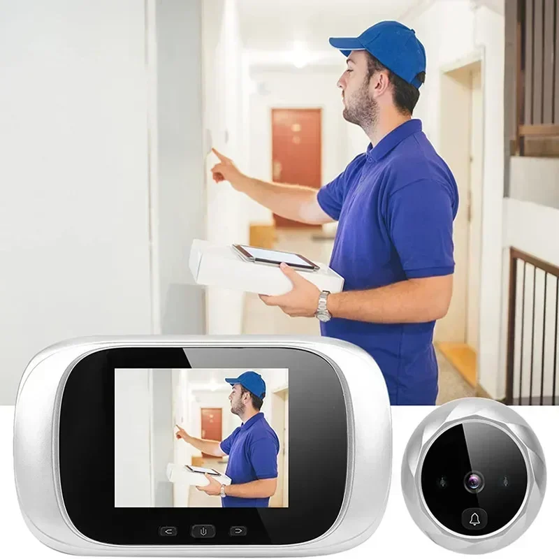 2.8 นิ้ว Video Doorbell Peephole กล้อง 90 องศา Doorbell Motion Detection Eye ดิจิตอล LCD การตรวจสอบประตูอิเล็กทรอนิกส์ Cat Eye