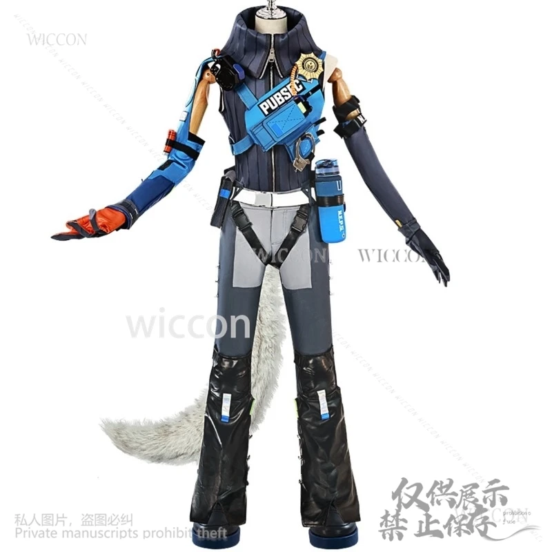 อะนิเมะเกมZenless Zone Zeroคอสเพลย์Seth Lowellเครื่องแต่งกายชุดฮาโลวีนเล่นบทบาทเสื้อผ้าFurry Tailรองเท้าที่กําหนดเอง