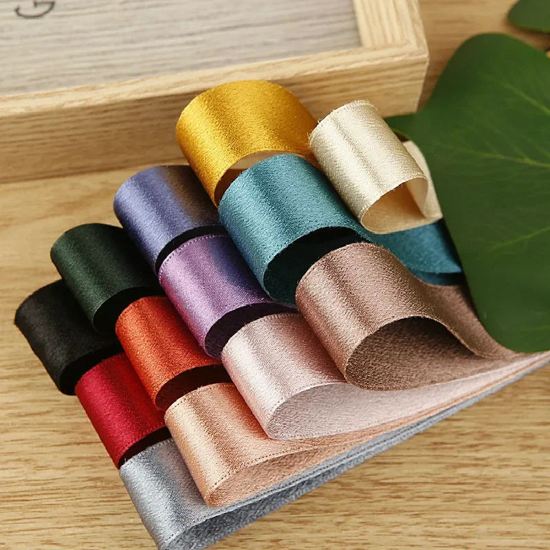 Shiny Satin Craft Ribbon Gold Silver Solid Color Tape For Tie Sewing Accessories Gift Cake Box Packaging Material 10mm 16mm 25mm