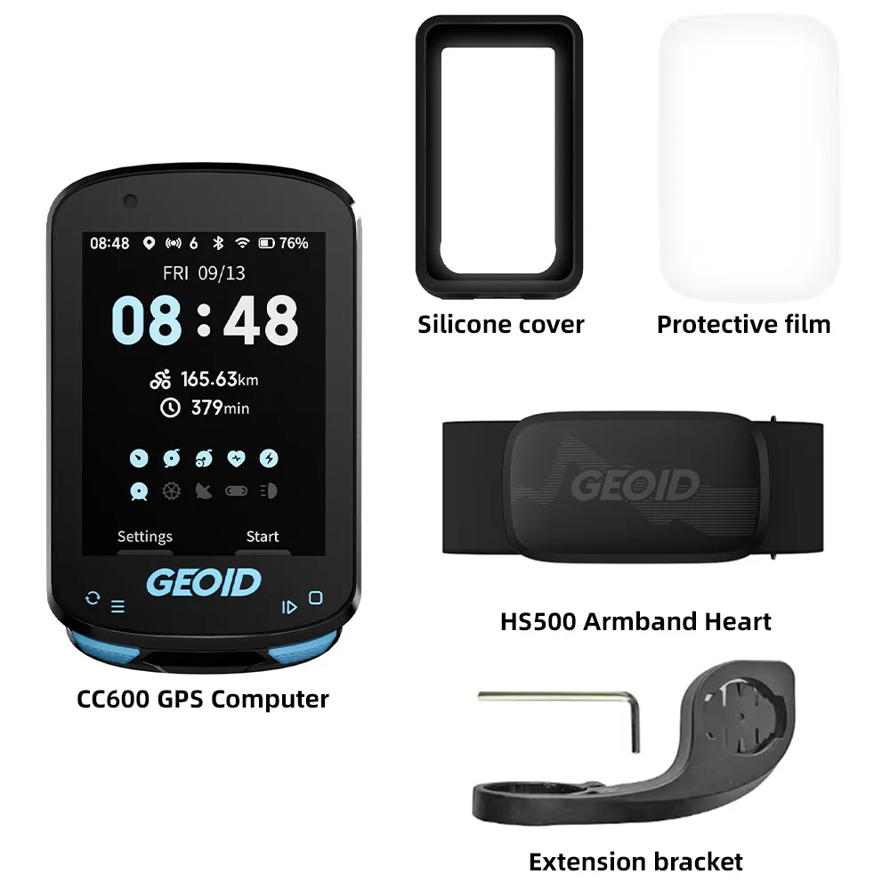 GEOID CC600 Kleurenscherm Fietscomputer Slimme navigatie GPS Draadloze fietssnelheidsmeter WIFI ANT+ 11 talen Fietsen Kilometerteller