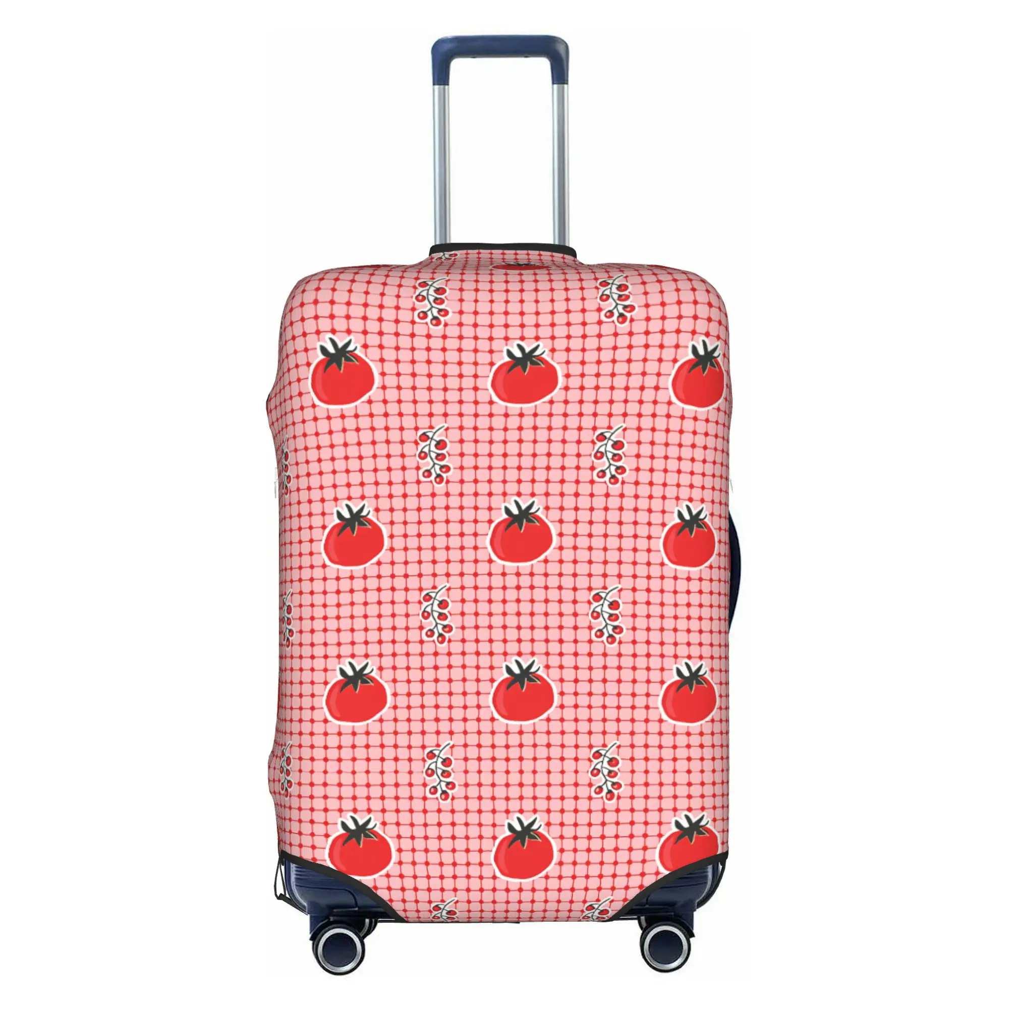 Tomato Gingham Pink Red Picnic  Suitcase Cover Elastic  Luggage Covers Protector for 18-32 inch