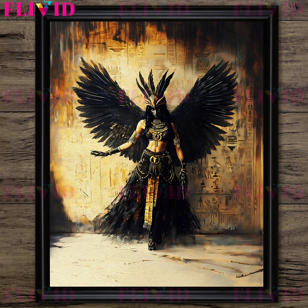 الله المصري القديم والهندي أربعة أيدي آلهة خمر الرسم على لوحات القماش الجدارية ، ليليث ، آلهة نيكس كالي ملصق فني وطباعة