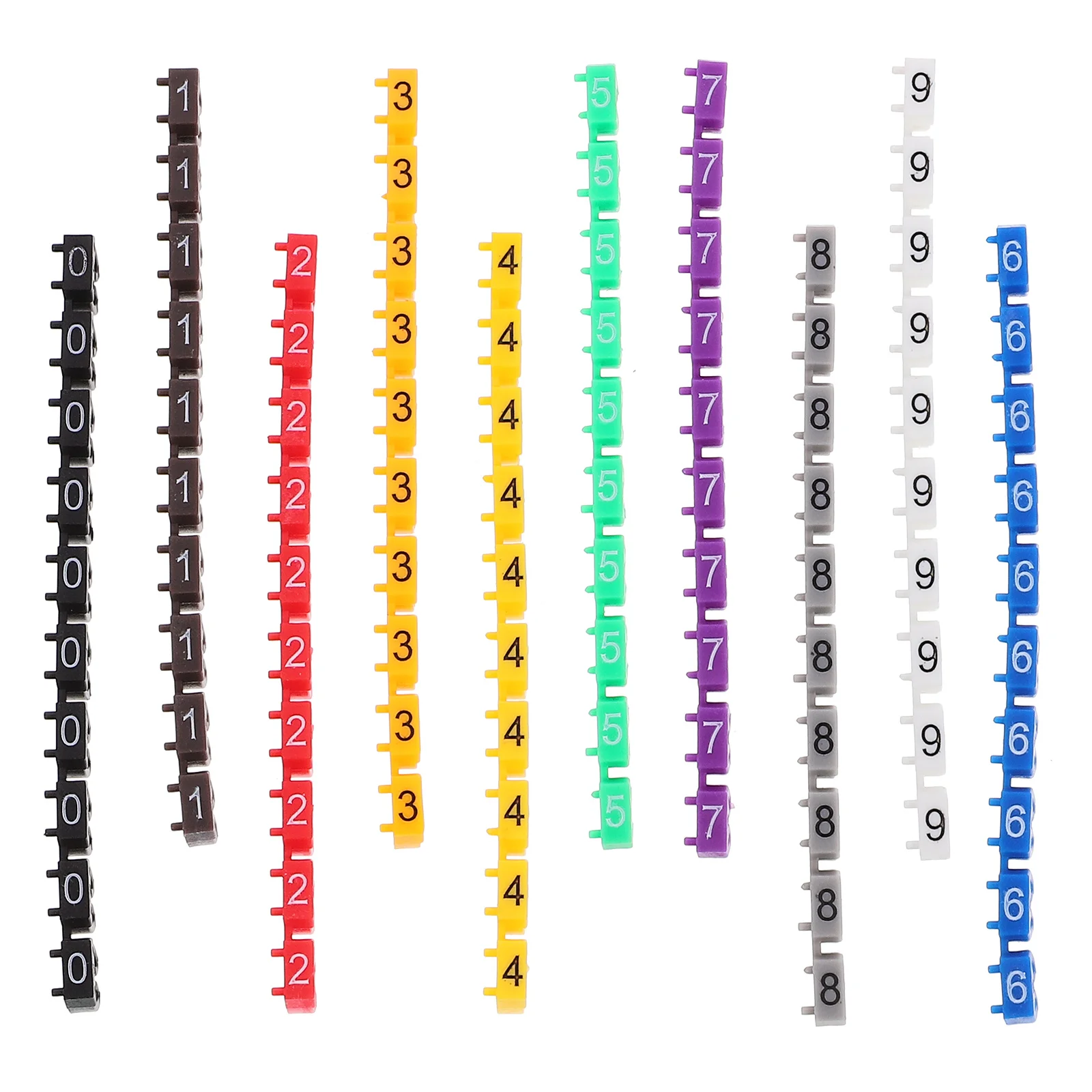 

100Pcs Colorful Numeric Cable Markers Square Plastic Wire Identifier Tubes for Home Office Cable Organization Multicolor Label