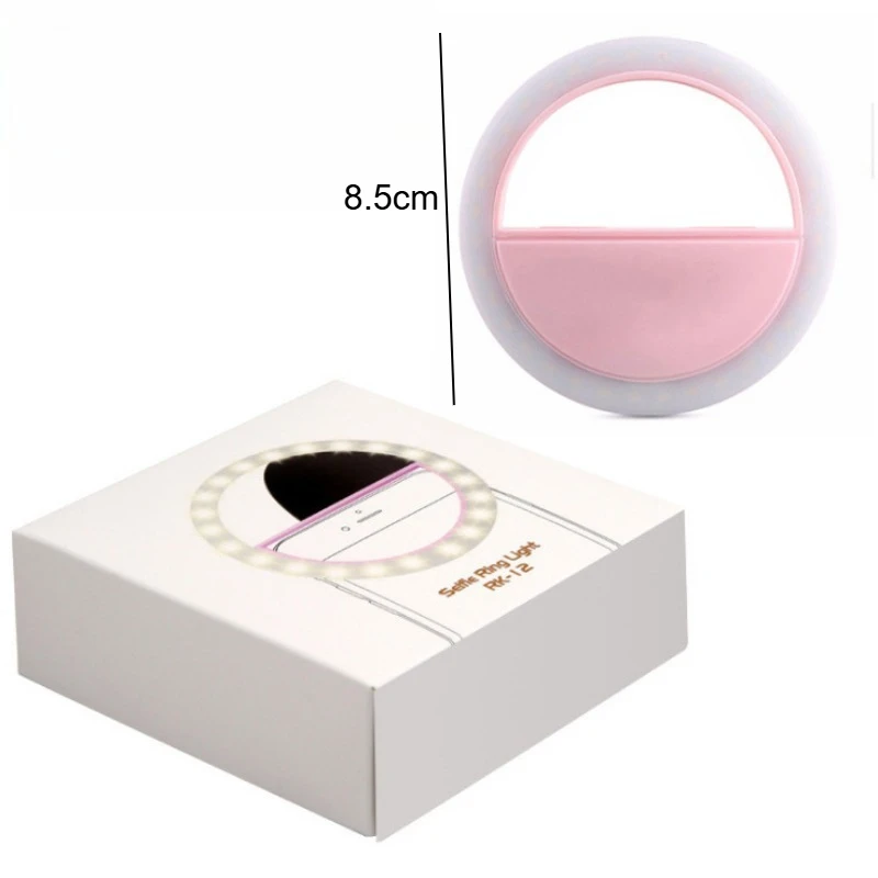 الهاتف المحمول حلقة الضوء التعميم القابلة لإعادة الشحن LED فلاش الجمال الخفيفة للتصوير الفوتوغرافي صورة شخصية ضوء ملحقات الهاتف المحمول