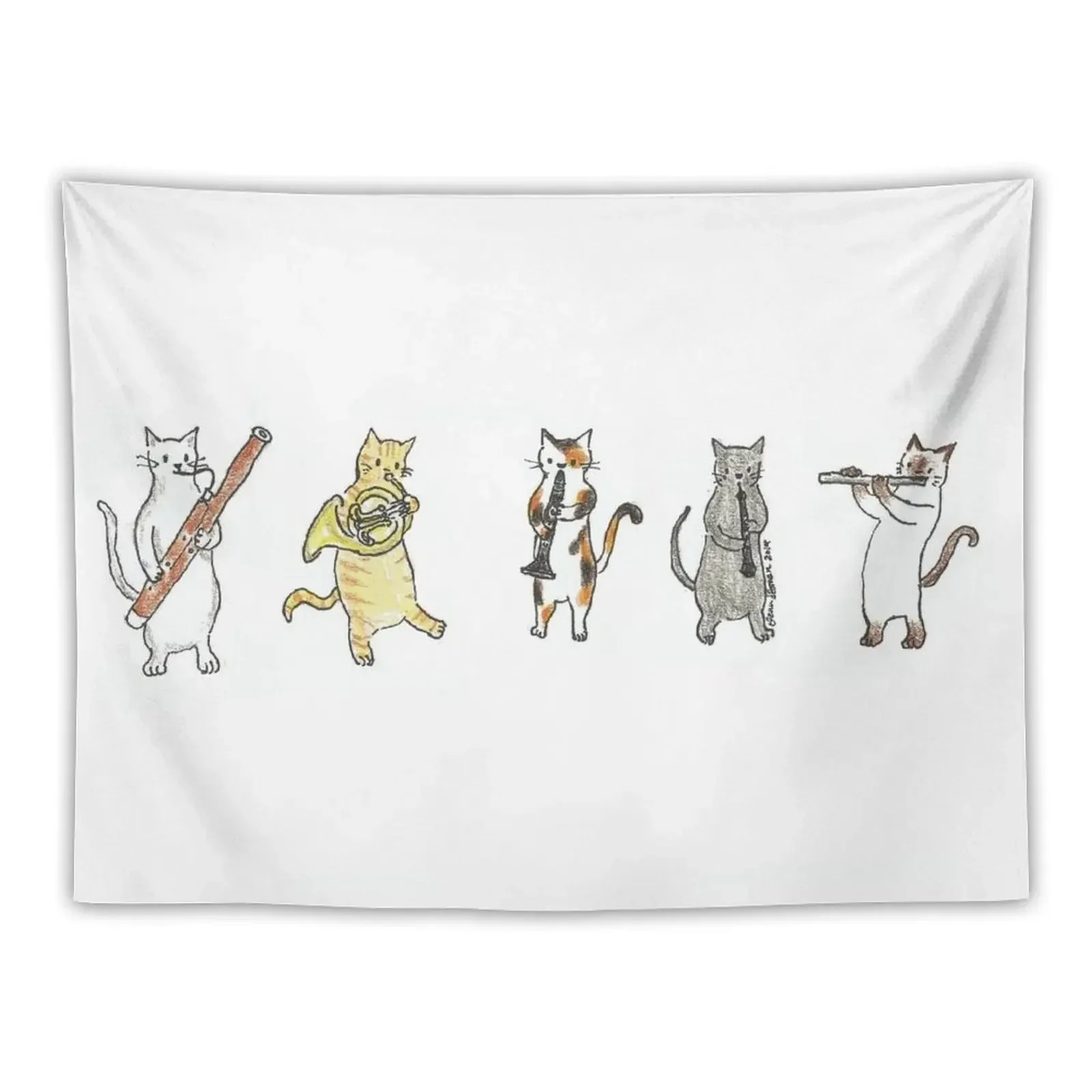 

Wind Meowtet II Tapestry Home Decorations Wall Carpet Korean Room Decor Tapestry