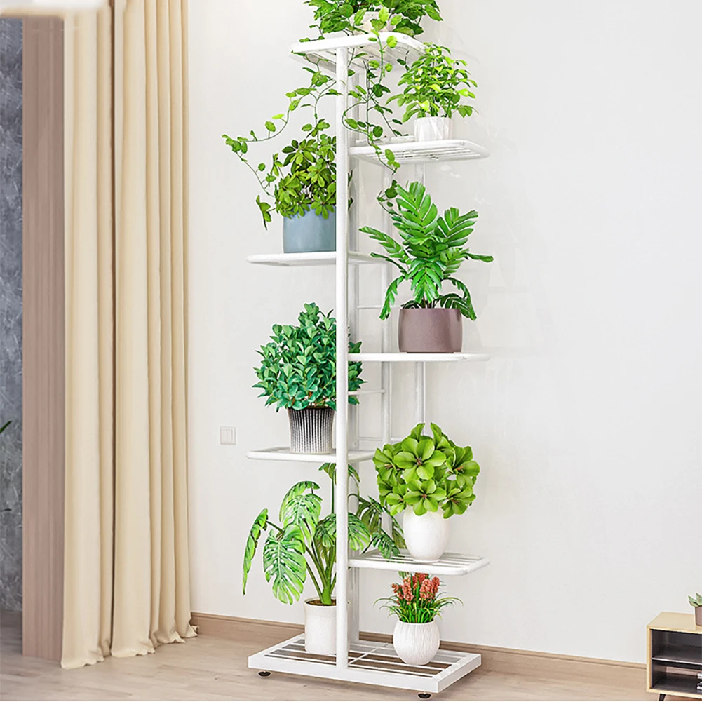 7 Tier Plant Stand 8 Potted Multiple Flower Pot Holder Shelf Plant Shelf Corner Display Rack For Patio Balcony Living Room