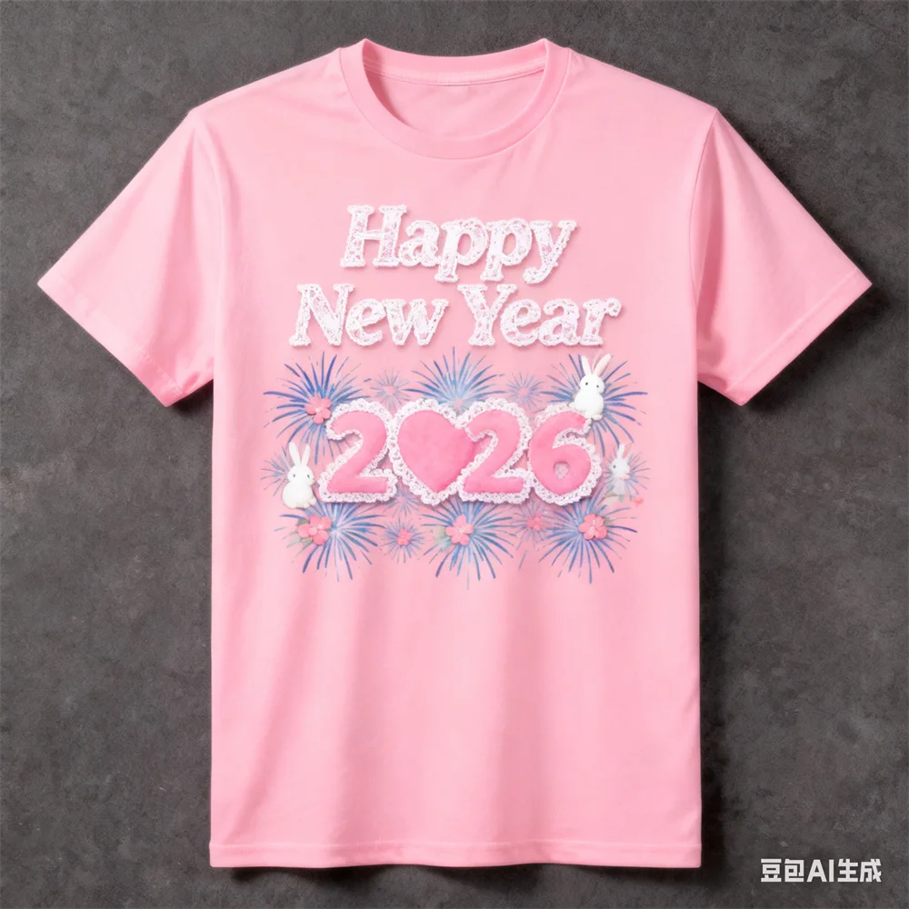 الرجال الإبداعية شخصية سنة جديدة سعيدة تي شيرت موضة 2026 عادية مستديرة الرقبة قصيرة الأكمام تيز مهرجان كرنفال ملابس الحفلات