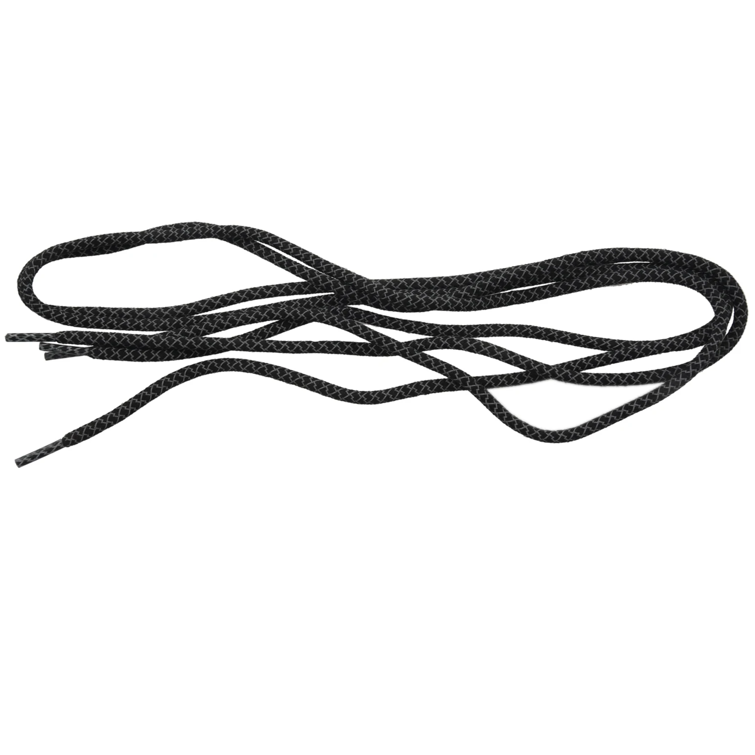 เชือกผูกด้านล่างเป็นลูกไม้เพื่อความปลอดภัยขนาด120ซม. เชือกผูกรองเท้าแถบผ้าสะท้อนแสงสี: ดำ