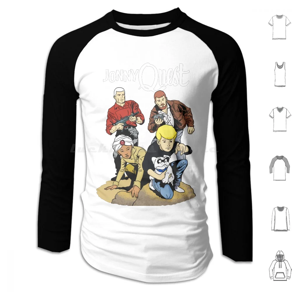 

60S Jonny Quest Tribute With Main Characters Hoodie cotton Long Sleeve Saturday Morning Saturday Tv Cartoons 60S 70S 1960S