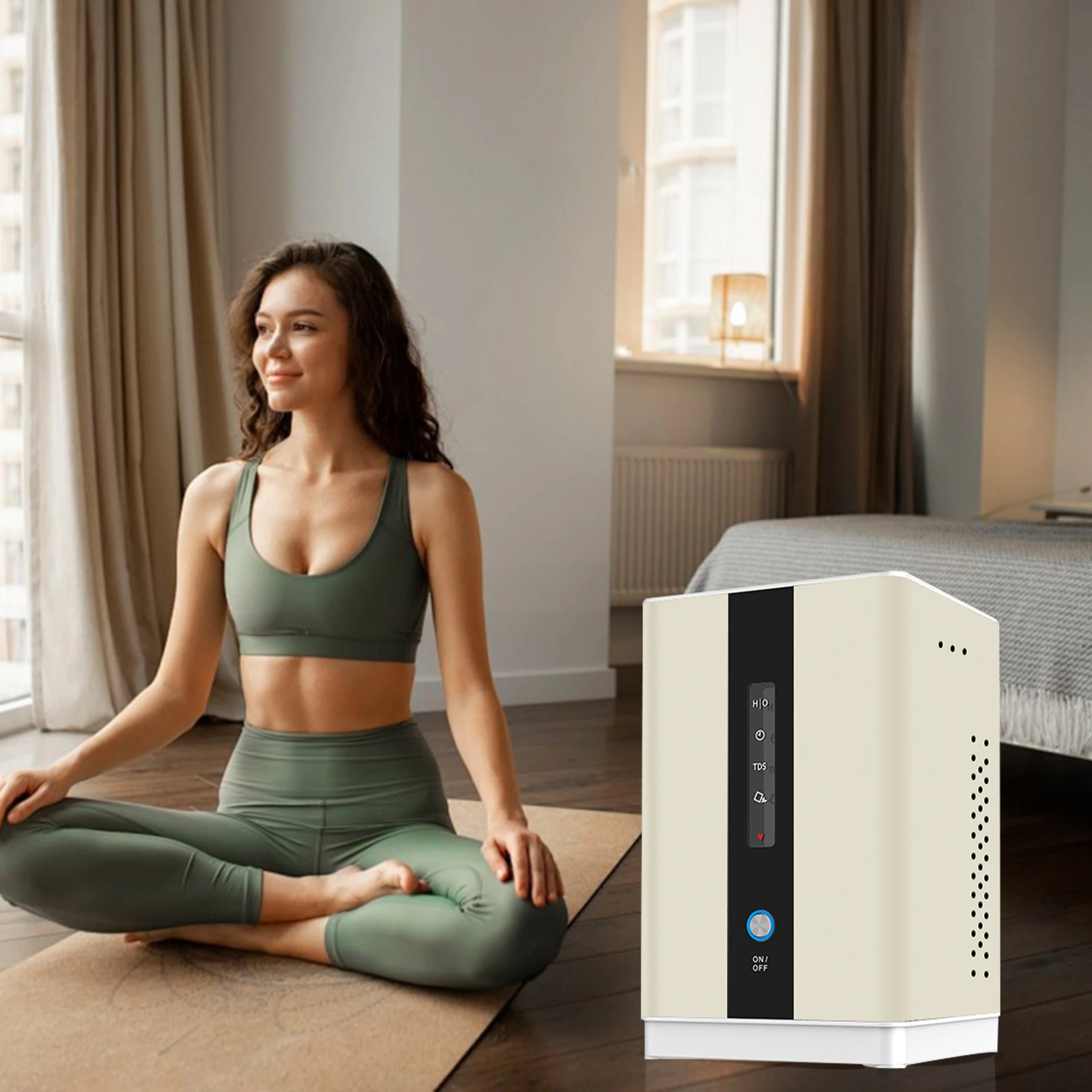 Mesin Inhalasi H2 Generator Hidrogen dengan 150Ml/Menit 99.99% Kemurnian Tinggi H2 Pembersih Air Hidrogen Kebisingan Rendah Ionizer SPE/KEP