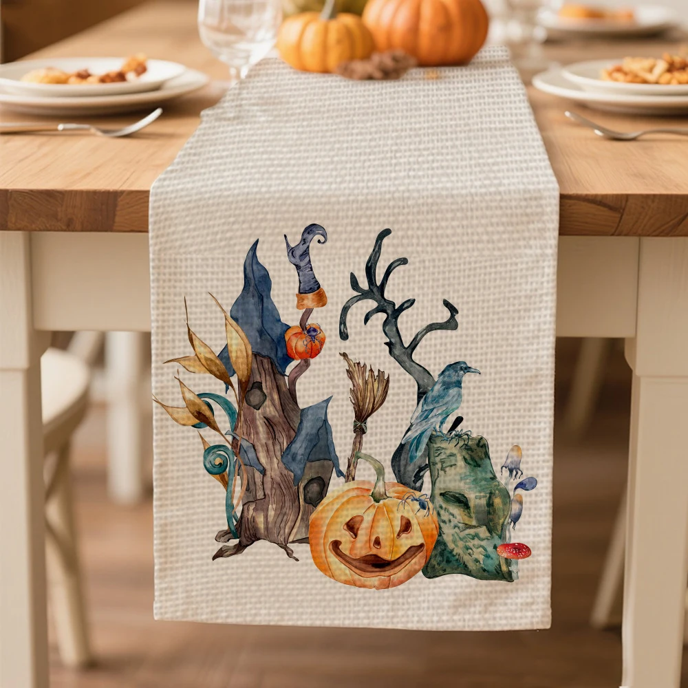 

Halloween table runners for dining Table decoration and accessories autumn table runner for autumn party decoration